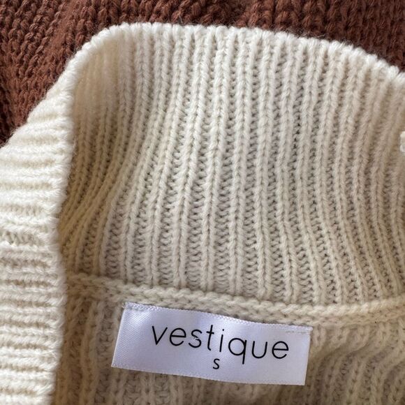 Vestique Women's Sweater Mock Neck Color Block Top Size Small - Picture 6 of 6
